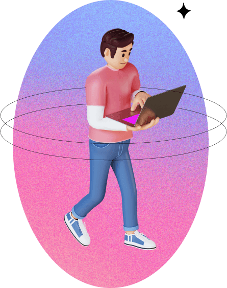 person with laptop image